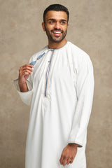 Khaleeji Style Cream Thobe & Jubbah