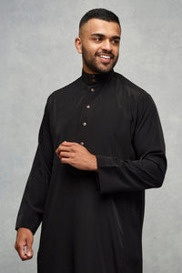 Saudi Premium Ink Black Thobe & Jubbah