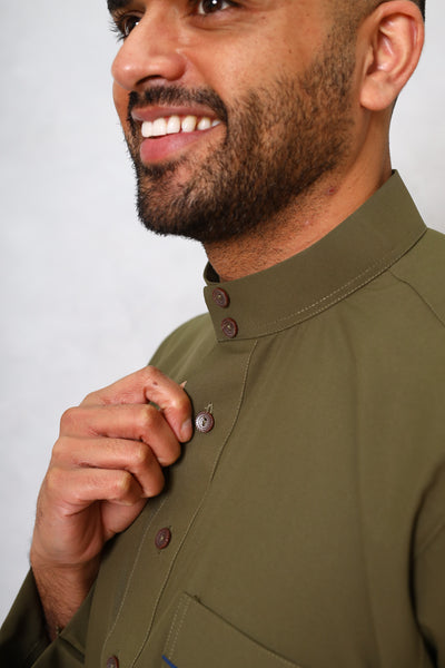 Classic Military Green Thobe & Jubbah