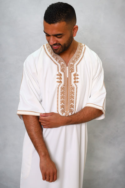 Moroccan Pearl White Djellaba Thobe