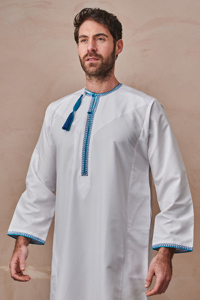 Khaleeji Style Pure White Thobe & Jubbah