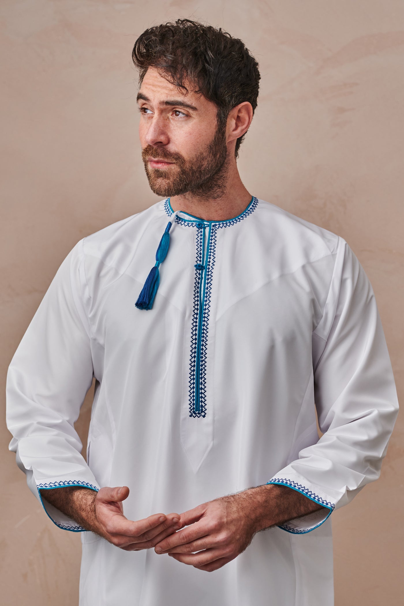 Khaleeji Style Pure White Thobe & Jubbah