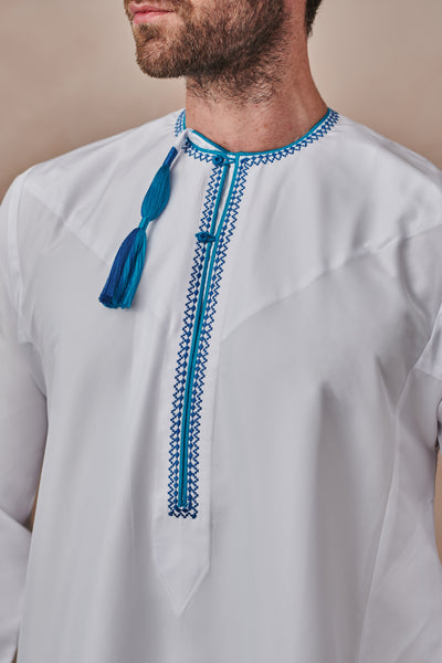 Khaleeji Style Pure White Thobe & Jubbah