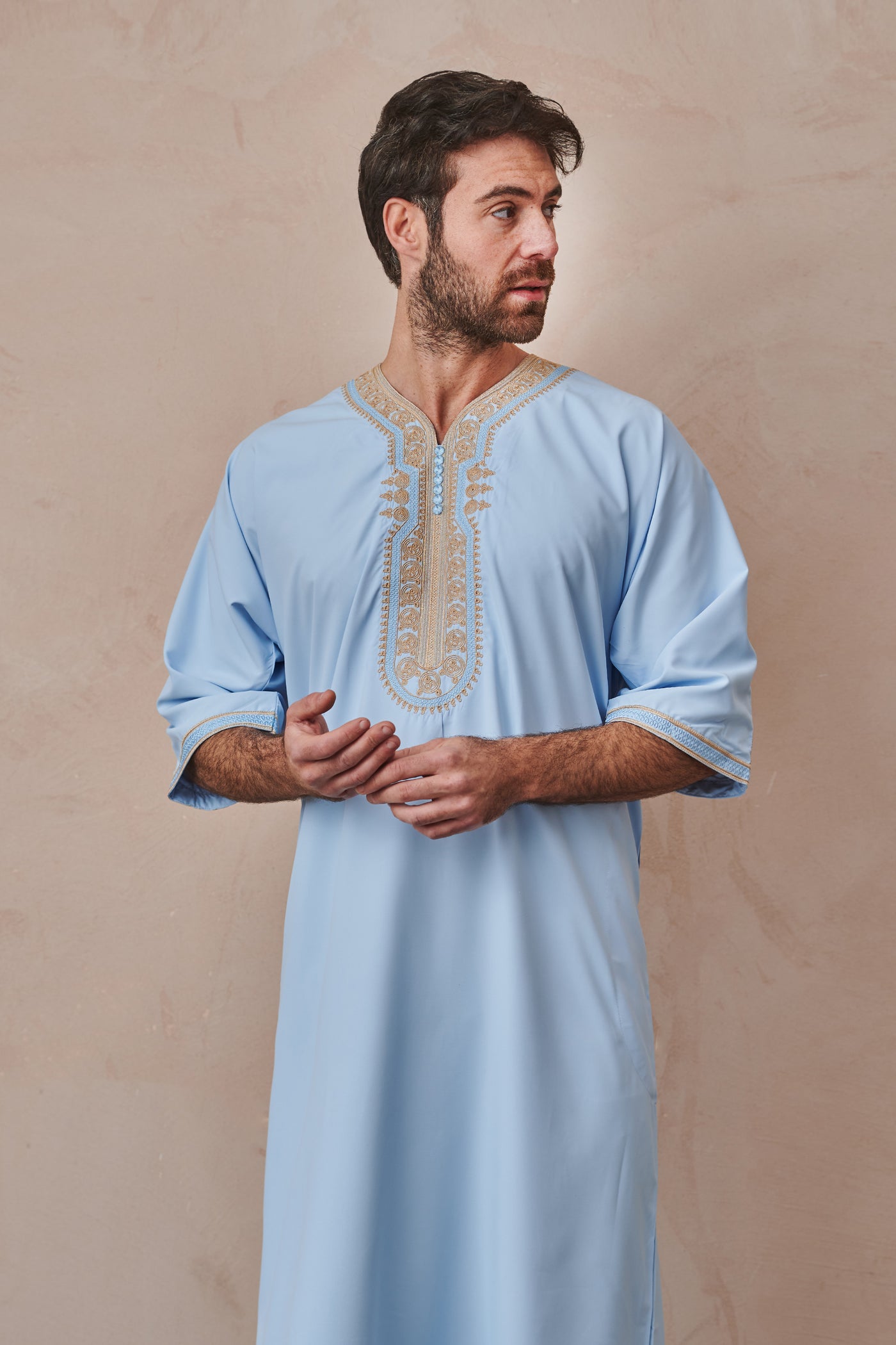 Moroccan Light Sky Blue Djellaba Thobe