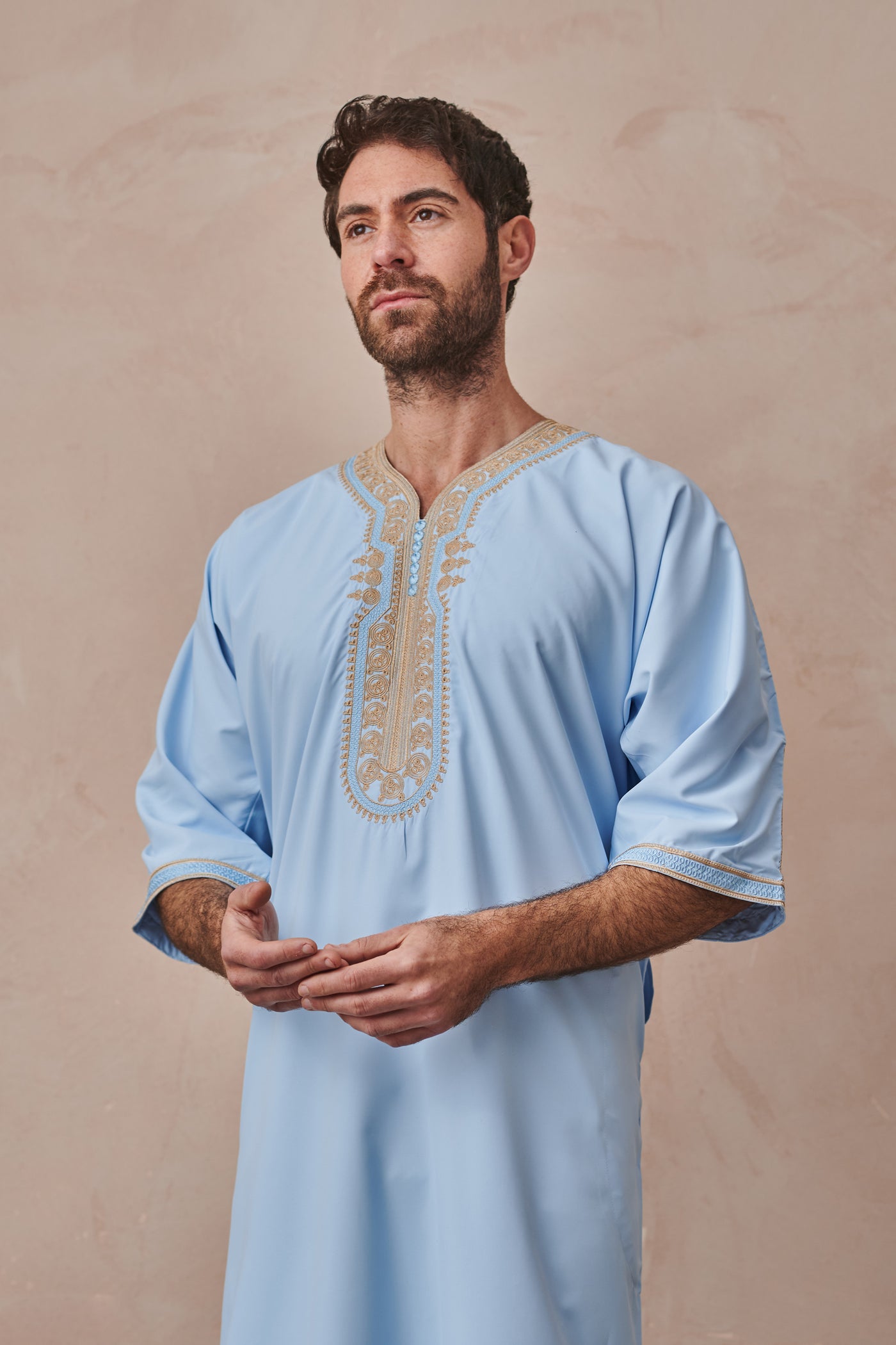 Moroccan Light Sky Blue Djellaba Thobe