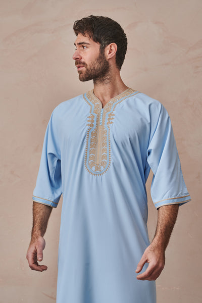 Moroccan Light Sky Blue Djellaba Thobe