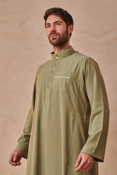 Classic Olive Green Thobe & Jubbah