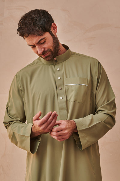 Classic Olive Green Thobe & Jubbah