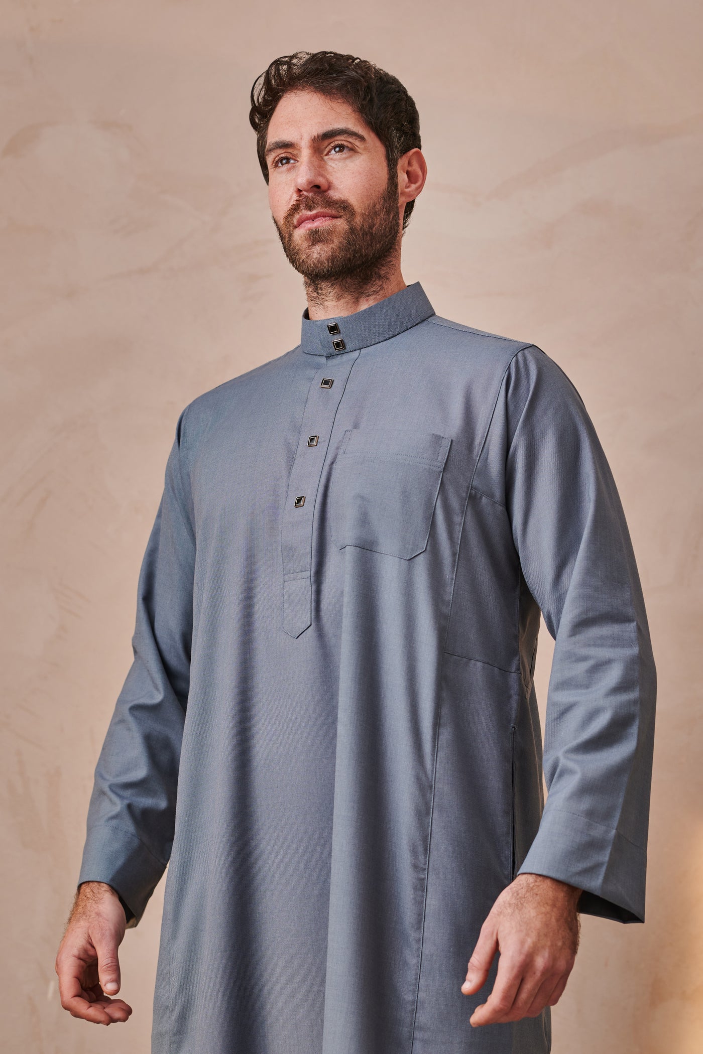 Saudi Premium Storm Grey Thobe & Jubbah