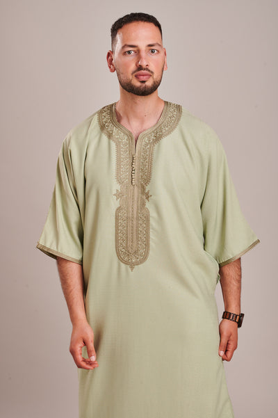 Moroccan Mint Green Gandoura Thobe