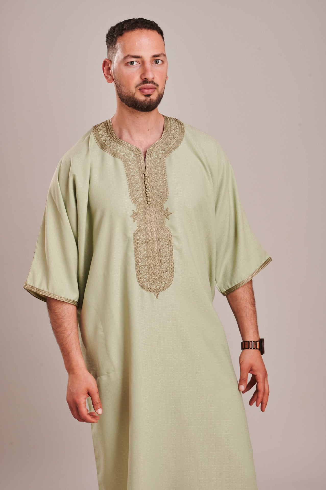 Moroccan Mint Green Gandoura Thobe