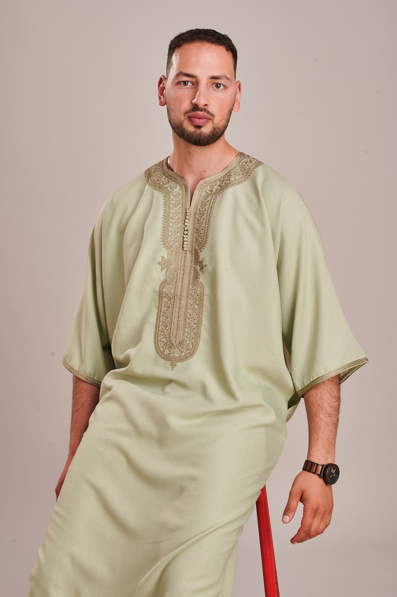 Moroccan Mint Green Gandoura Thobe