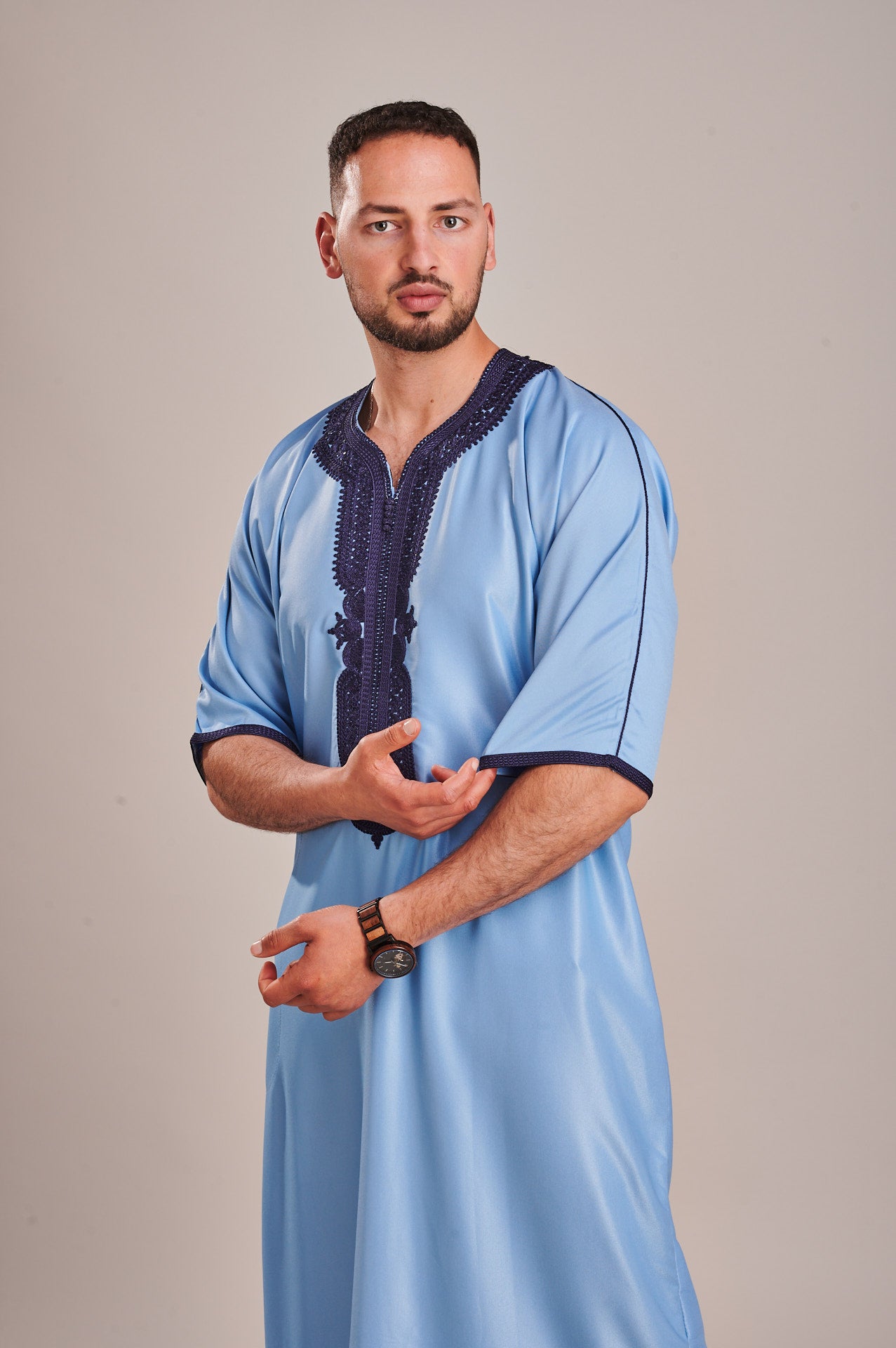 Moroccan Sky Blue Gandoura Thobe