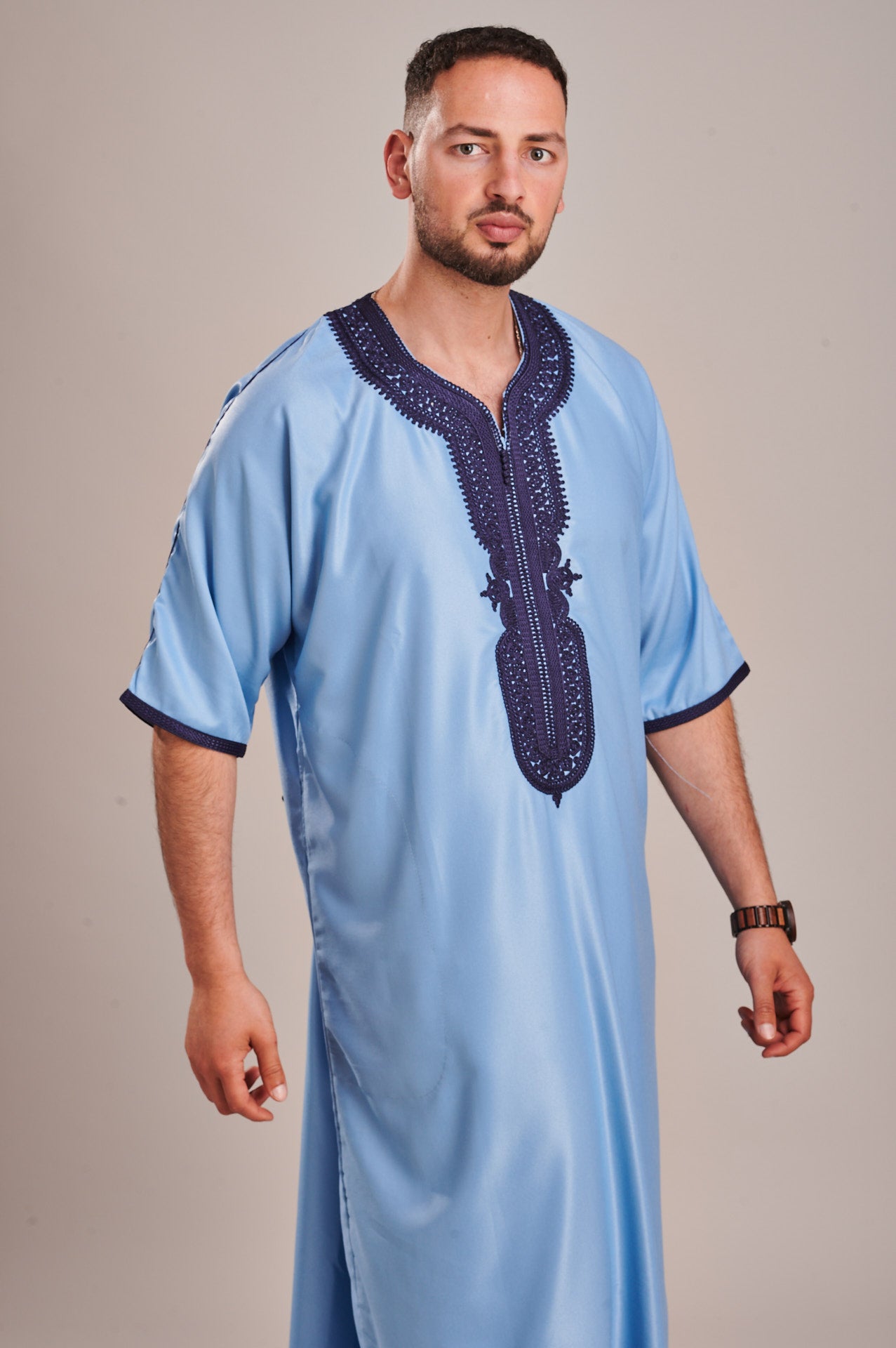 Moroccan Sky Blue Gandoura Thobe