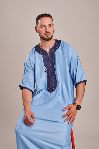 Moroccan Sky Blue Gandoura Thobe