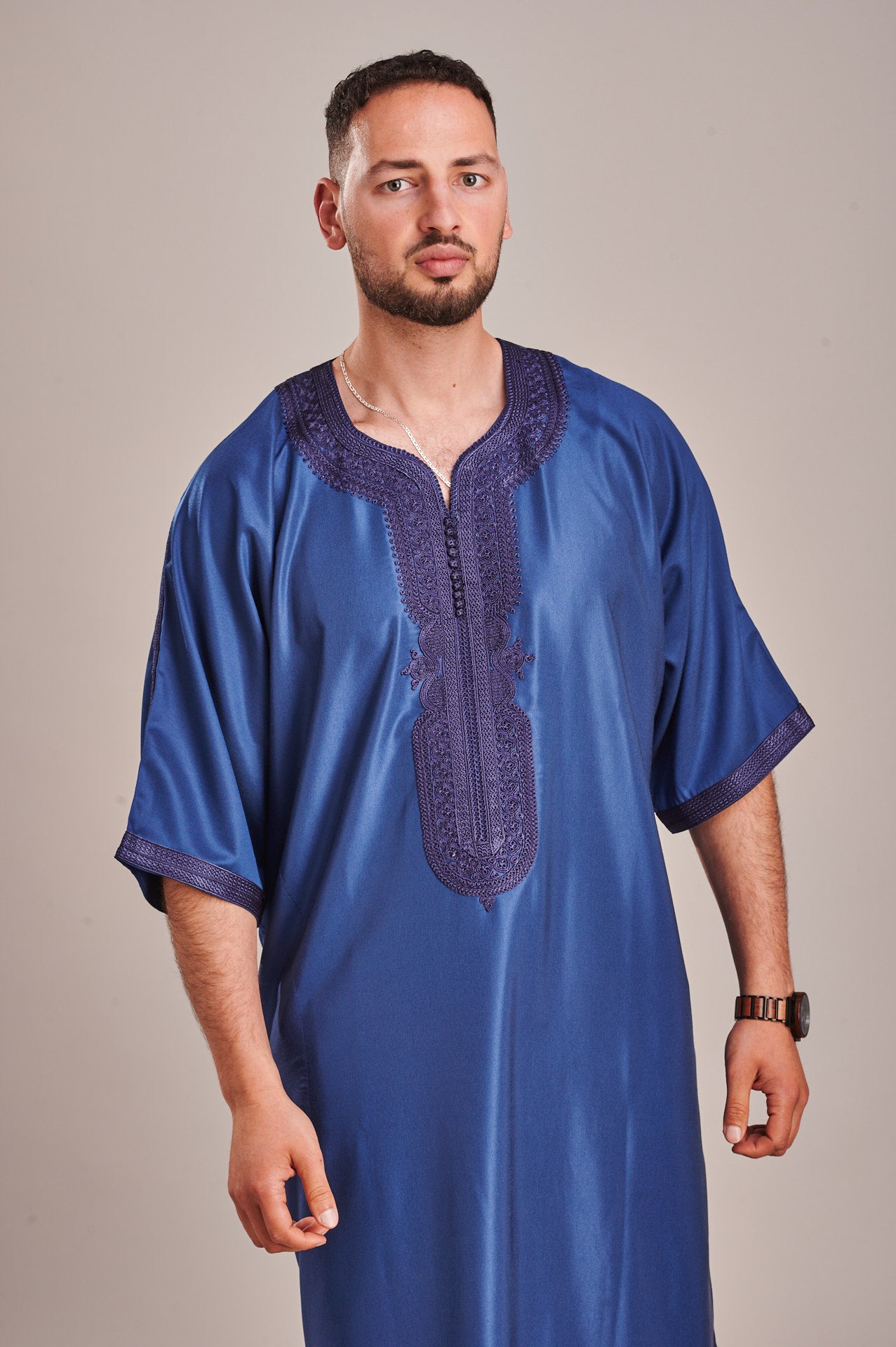 Moroccan Navy Blue Gandoura Thobe