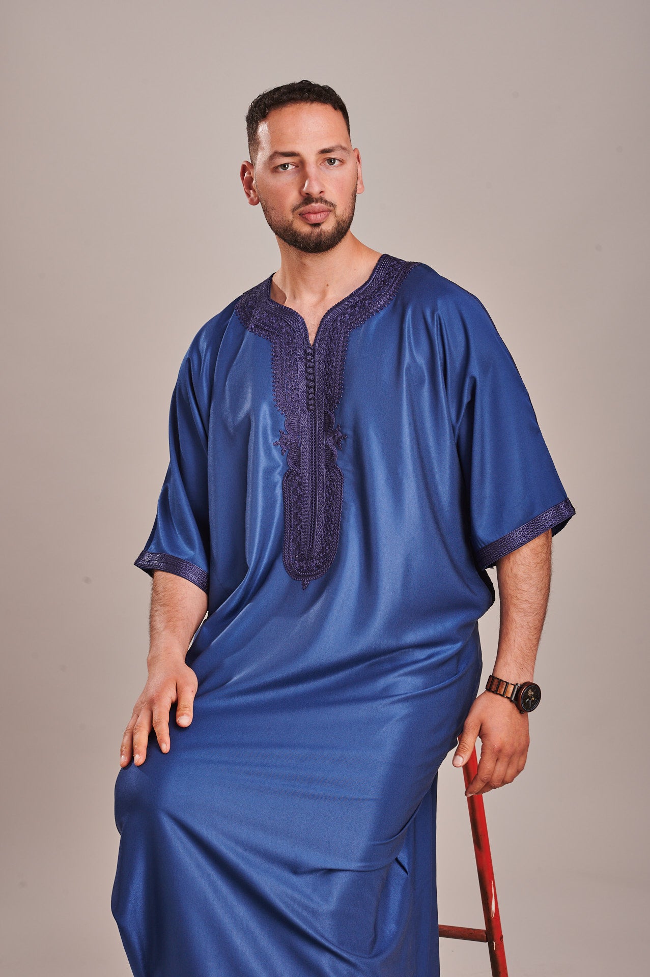 Moroccan Navy Blue Gandoura Thobe