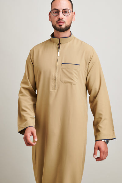 Saudi Classic Camel Zip Thobe & Jubbah