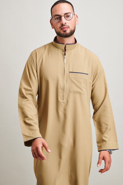 Saudi Classic Camel Zip Thobe & Jubbah