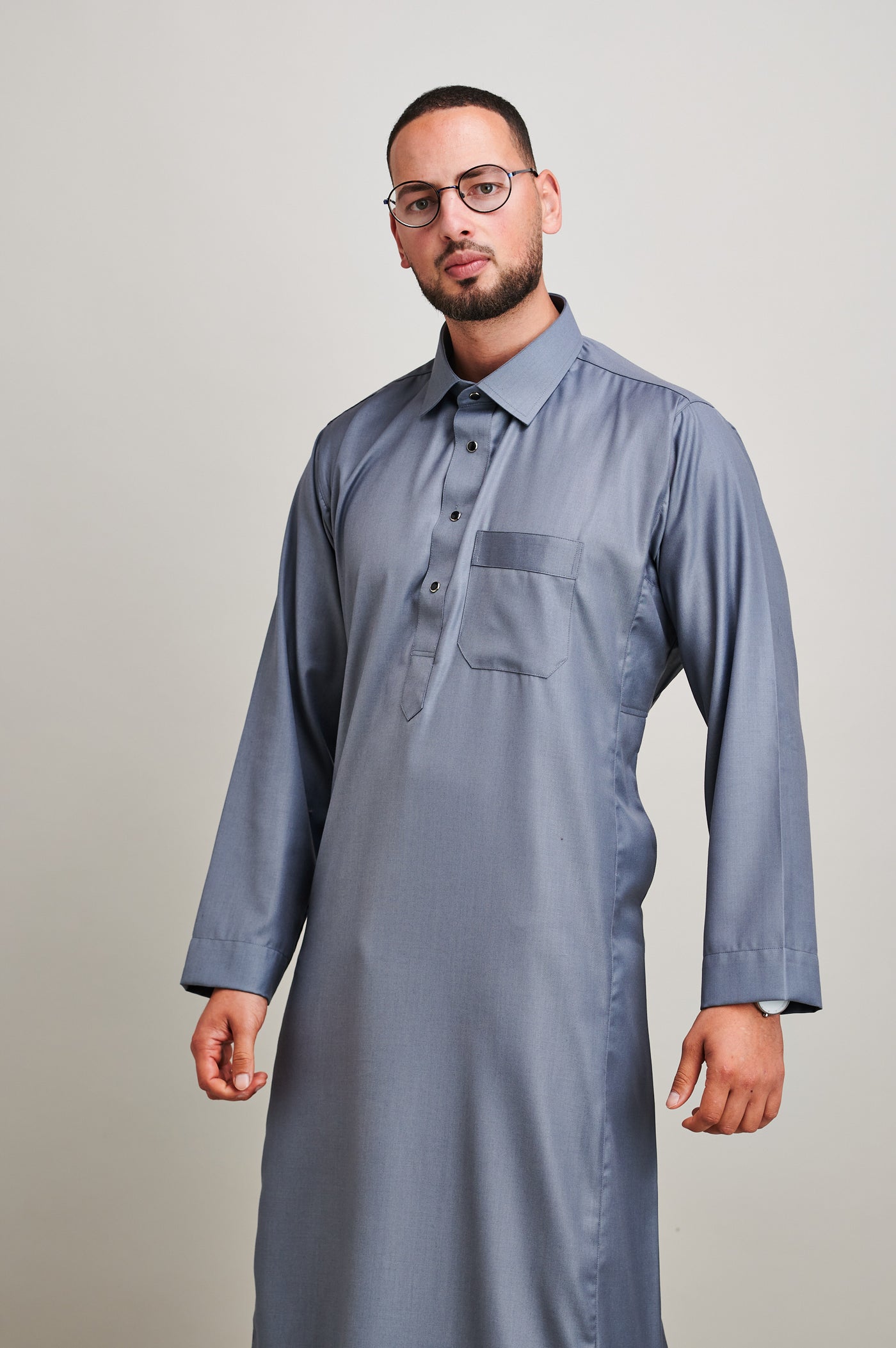 Classic Steel Grey Thobe & Jubbah