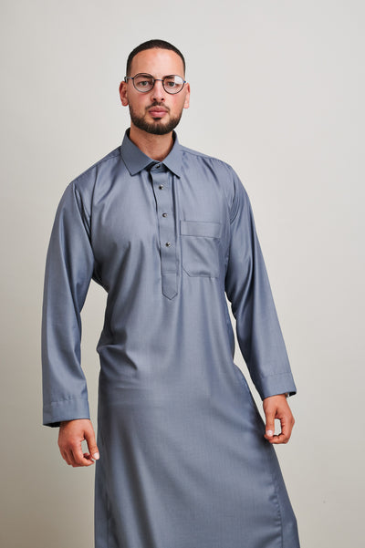 Classic Steel Grey Thobe & Jubbah