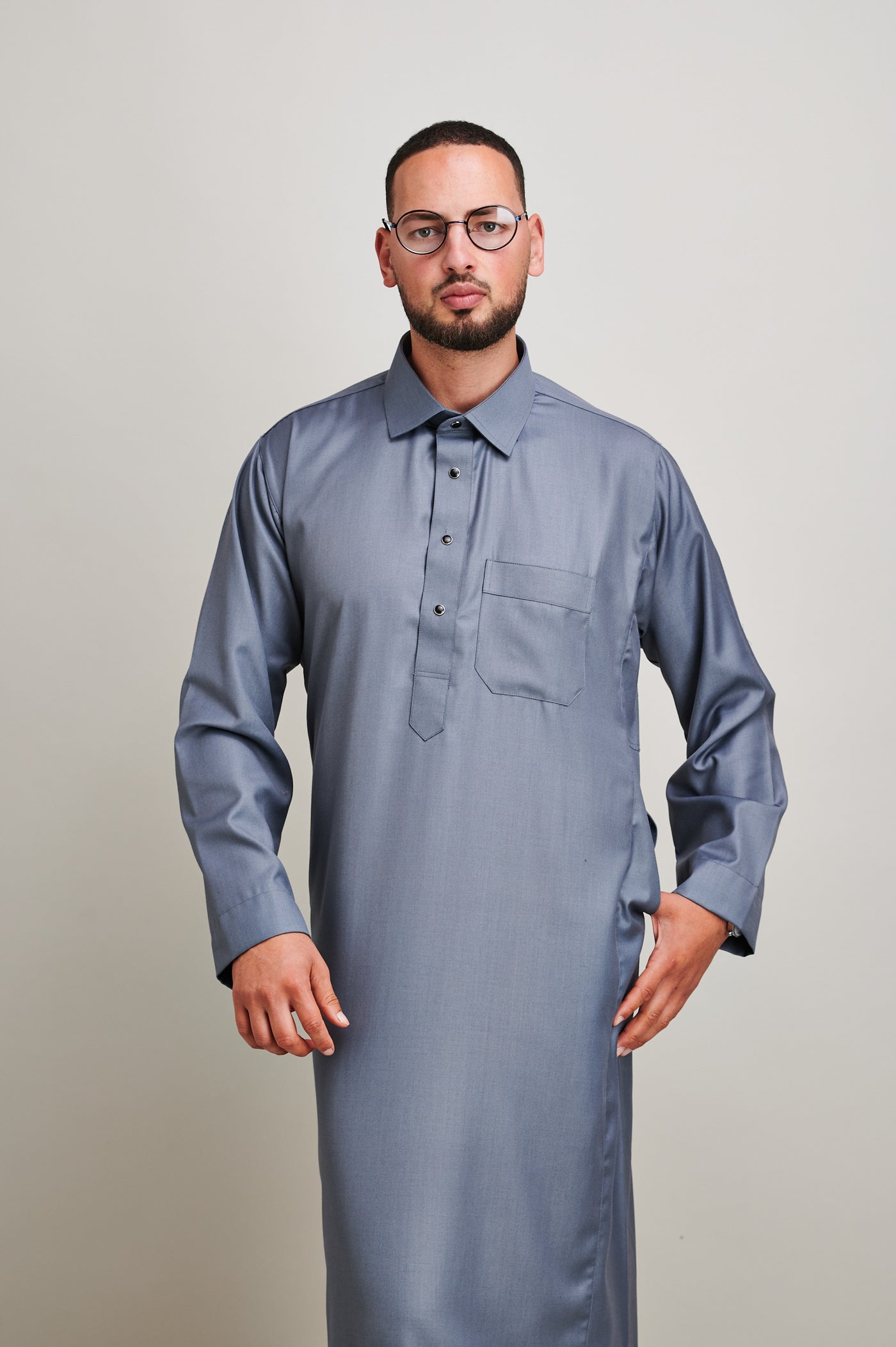 Classic Steel Grey Thobe & Jubbah