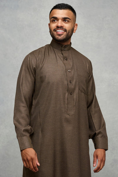 Saudi Style Sepia Thobe With Cuffs